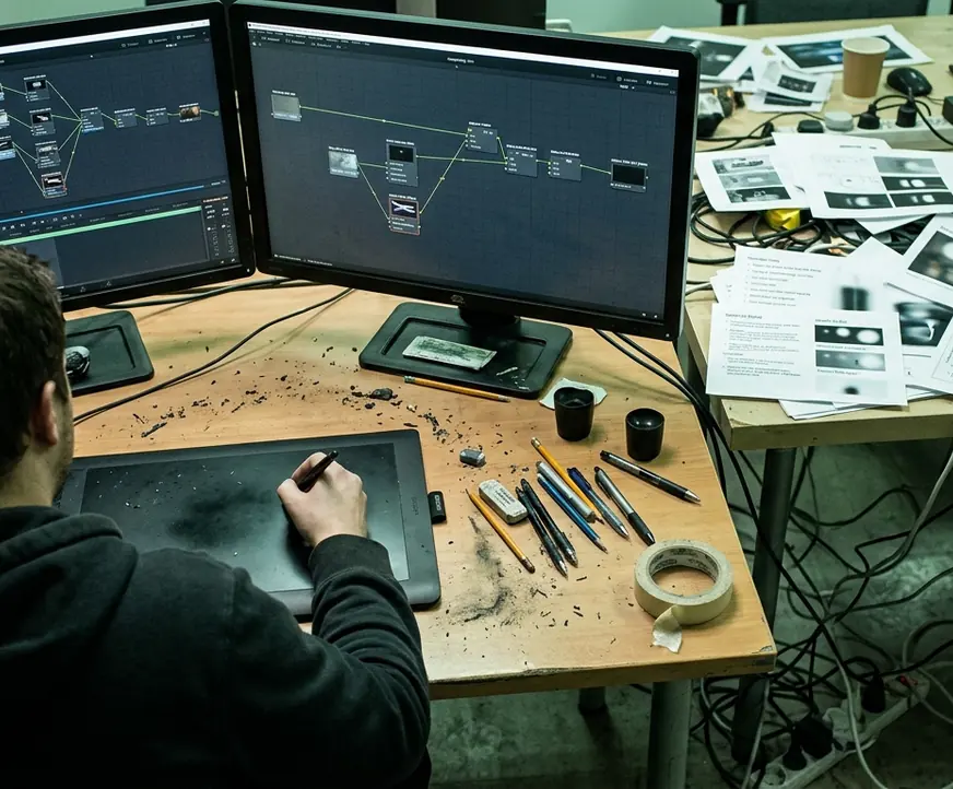 Design studio with creative tools